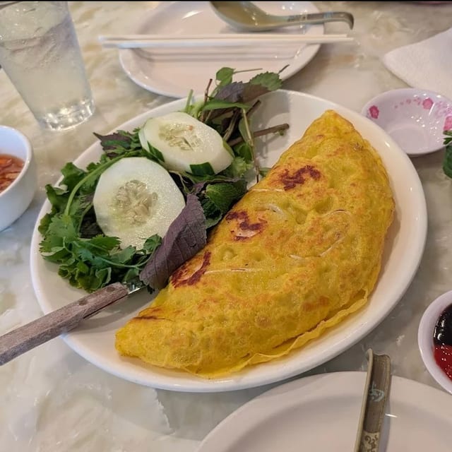 Vietnamese Sizzling Shrimp & Pork Belly Crepe.