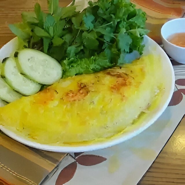 Vietnamese Crepe with Shrimp & Pork.