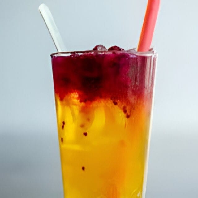Fresh Mango Dragon Fruit Tea.