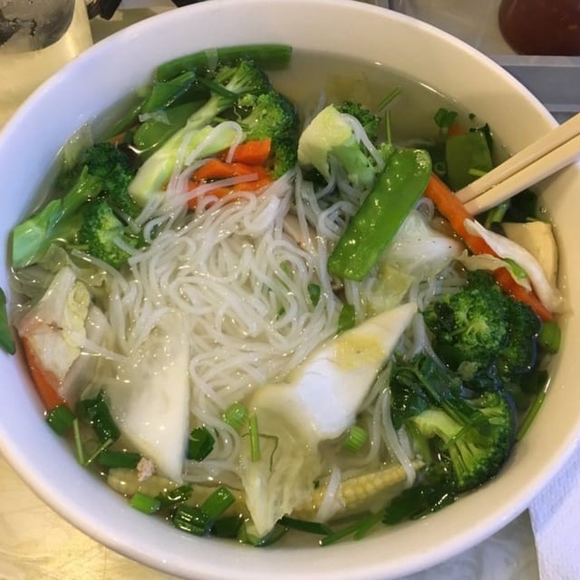Vegetarian Rice Noodle Soup.