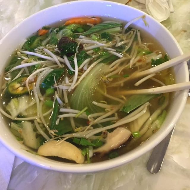 Assorted Vegetables Noodle Soup.