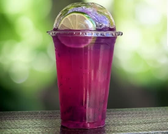 Fresh Dragon Fruit Juice with Coconut Milk.